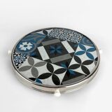 Turntable glass and stainless steel pattern cement tiles