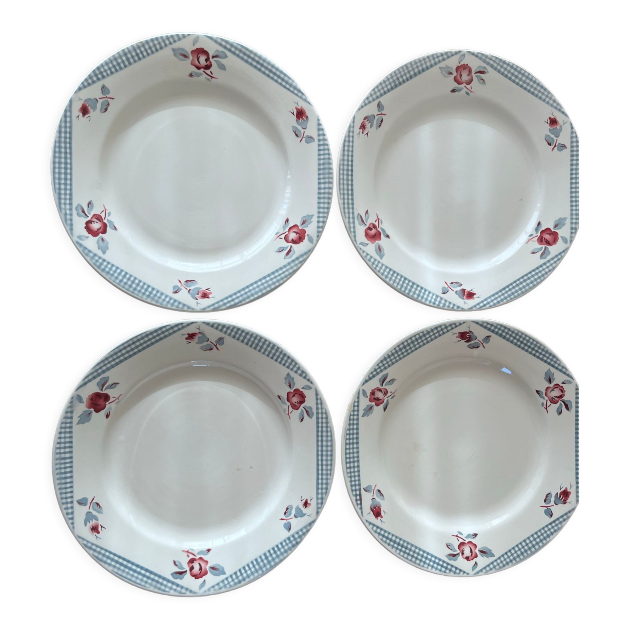 4 flat plates digoin & sarreguemines model "yves"