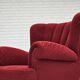 Années 1960, fauteuil relax danois, état d'origine, coton/laine rouge, bois de chêne.