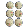 6 assiettes à dessert charolles vintage décor fleuri peint à la main