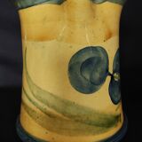 Vintage earthenware pitcher with a glossy finish, signature to be identified, 20th-century ceramics.
