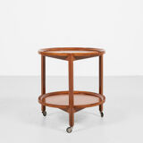 Midcentury danish trolley with 2 serving trays in teak 1960s