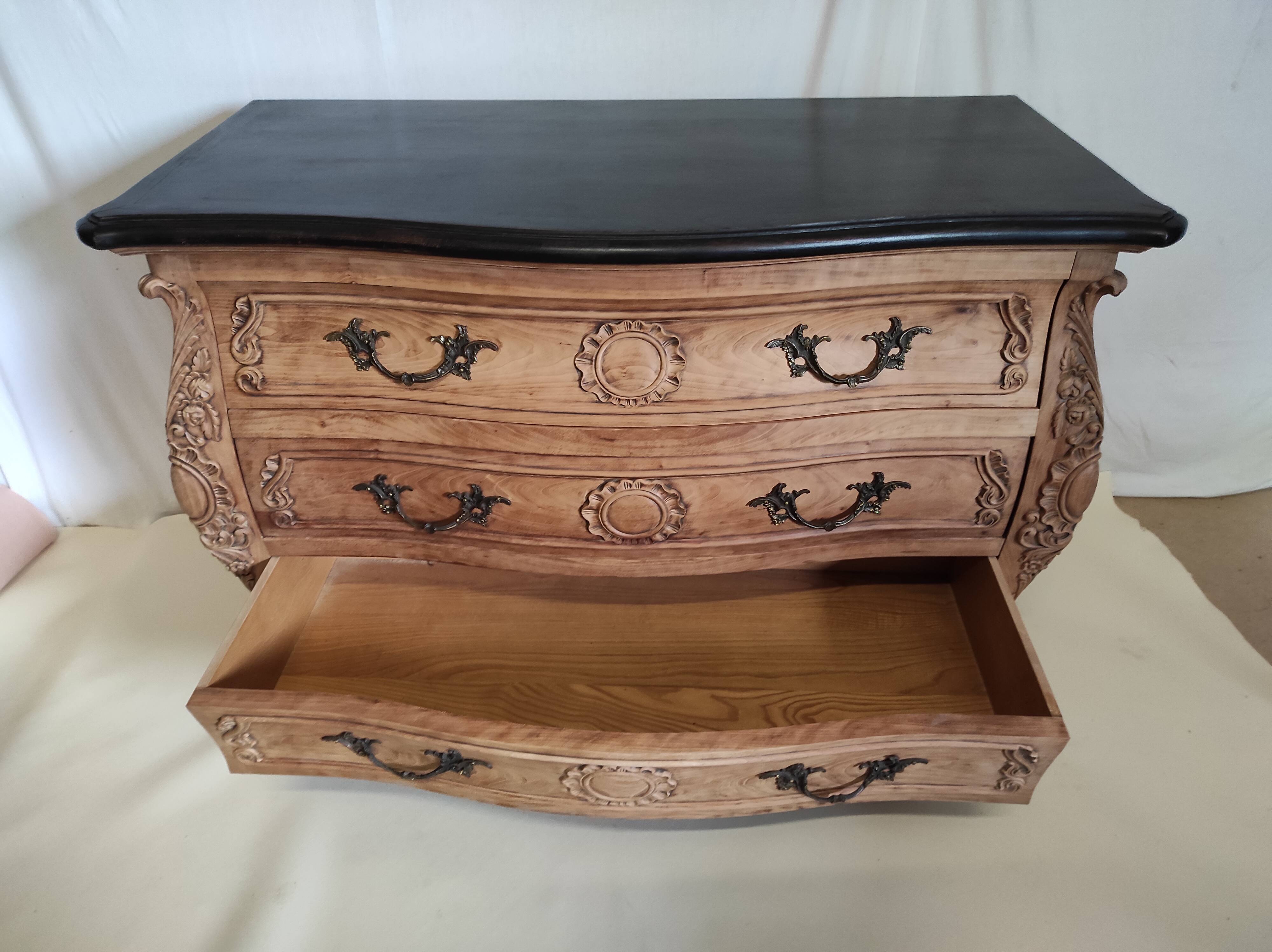 Louis XV-style Bordeaux chest of drawers redesigned