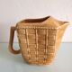 Rectangular ochre pitcher imitation wicker / vintage 60s-70s