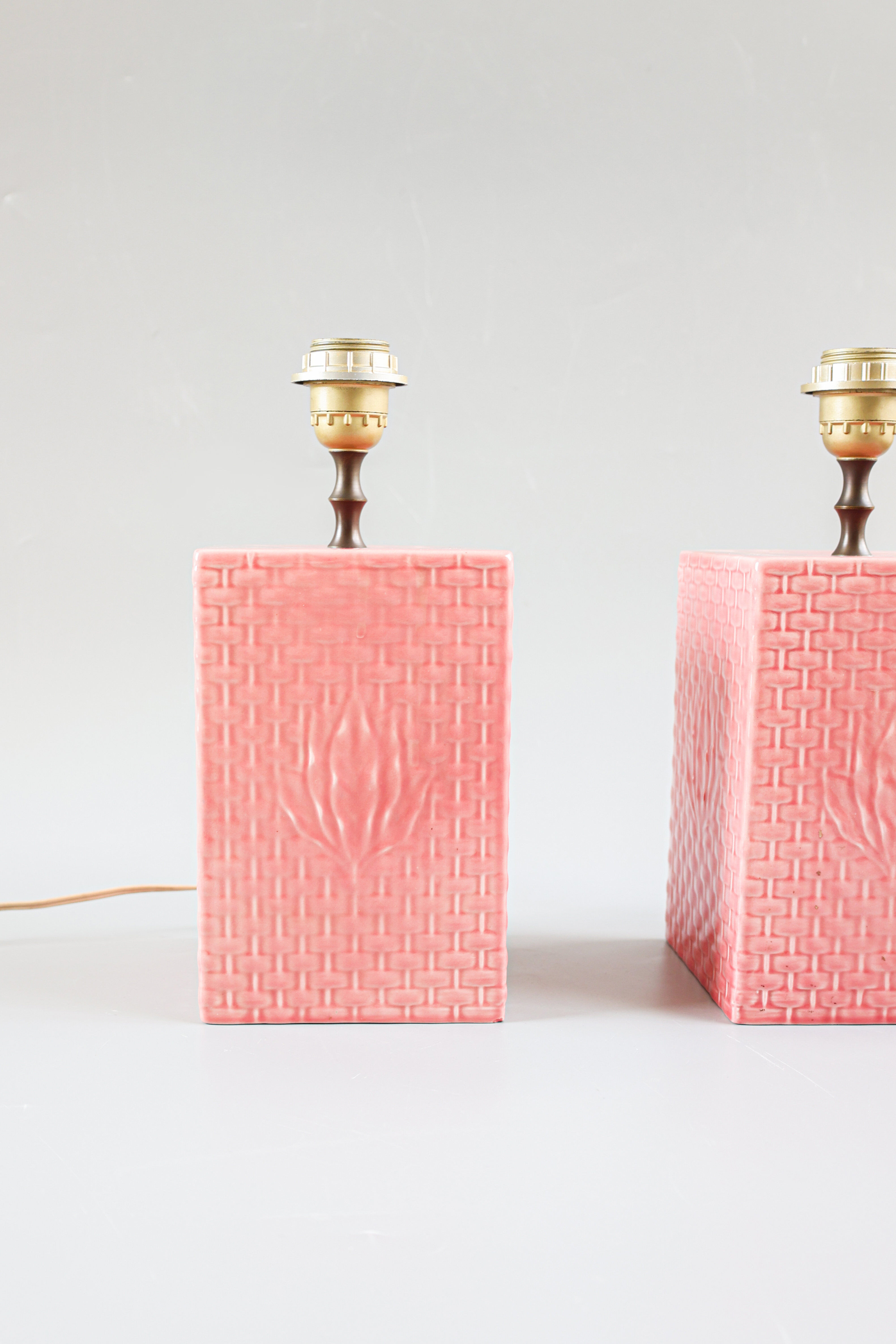 Pink Italian table lamps, 1970s.