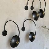 Pair of vintage black wall lights