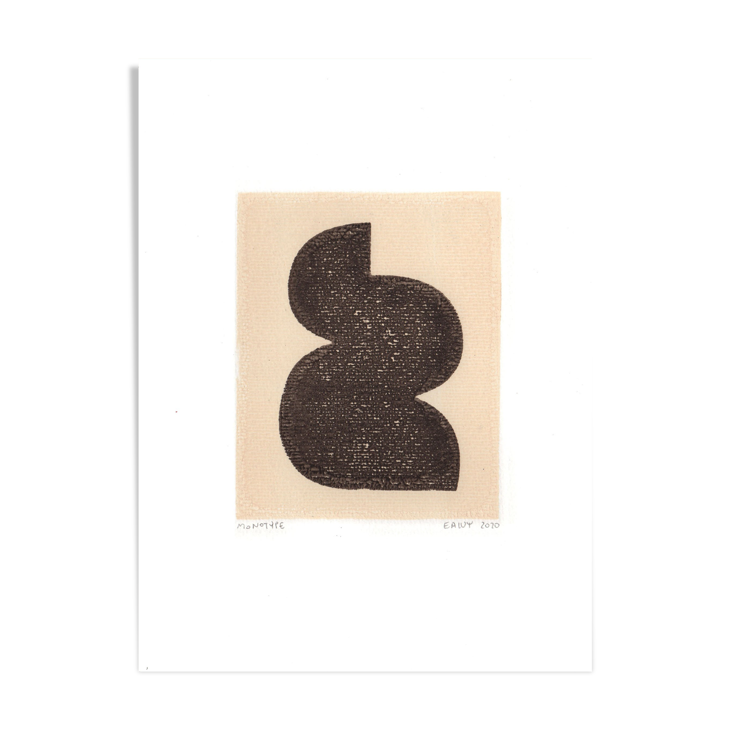 One-design painting on dated and signed paper without frame