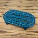 Openwork trivia in blue enamelled cast iron