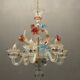 Venetian murano glass flower chandelier, 1960s