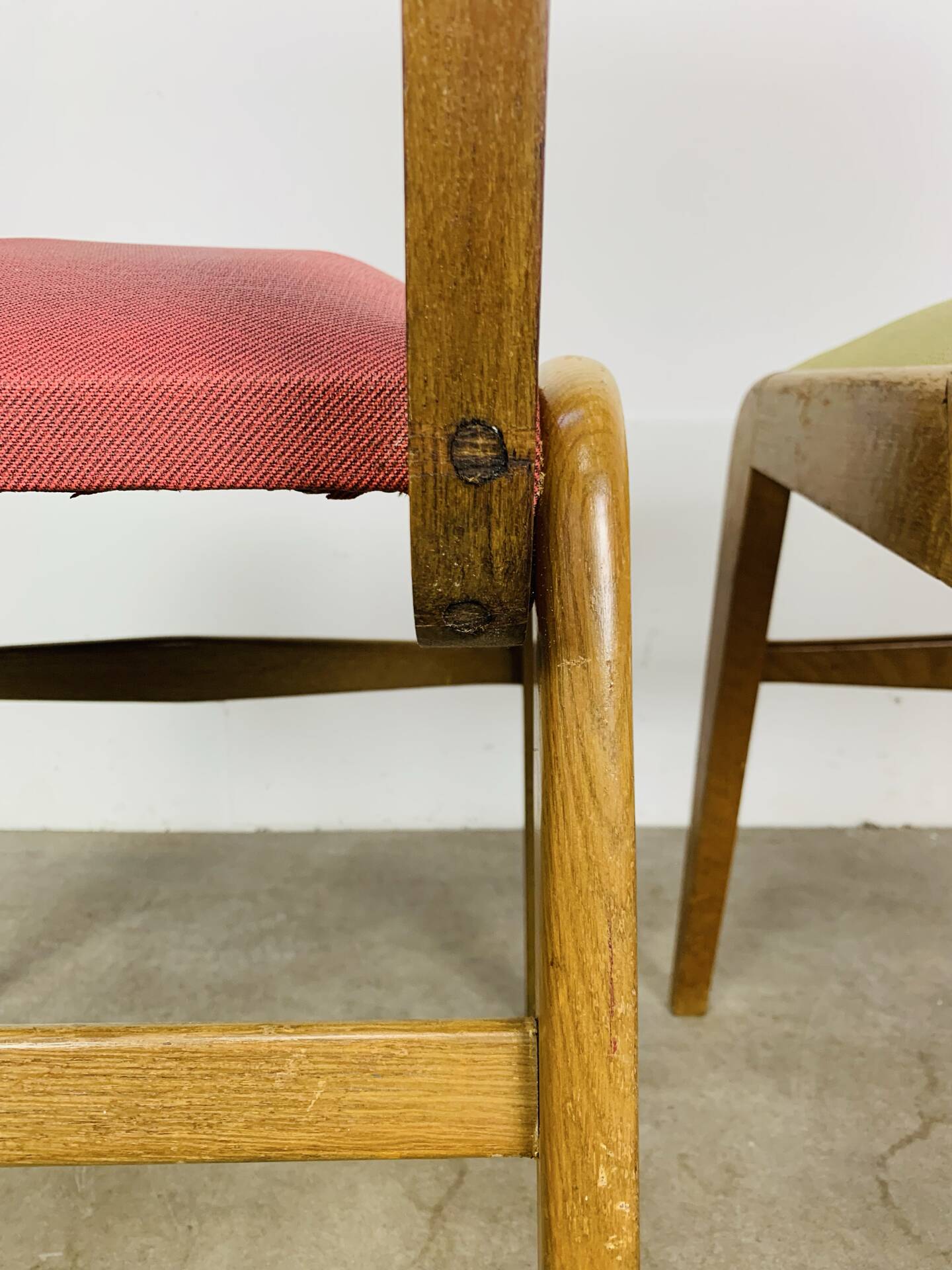 Pair of 50's style reconstruction chairs, wood