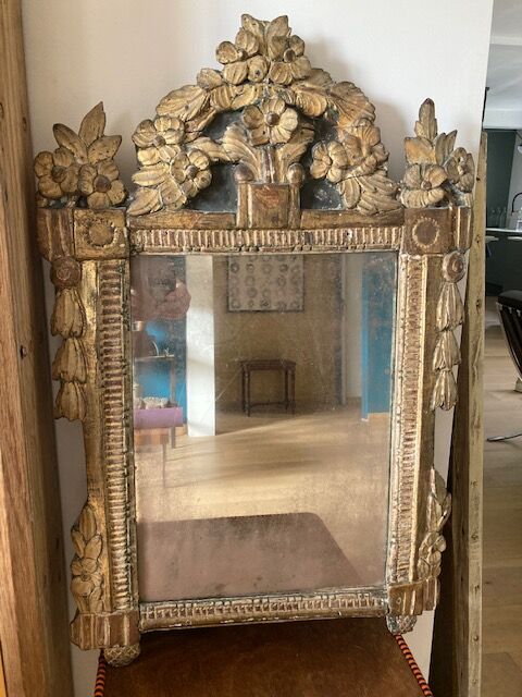 Old mirror gilded wood style L XVI