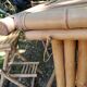 Bamboo bar and 2 vintage stools