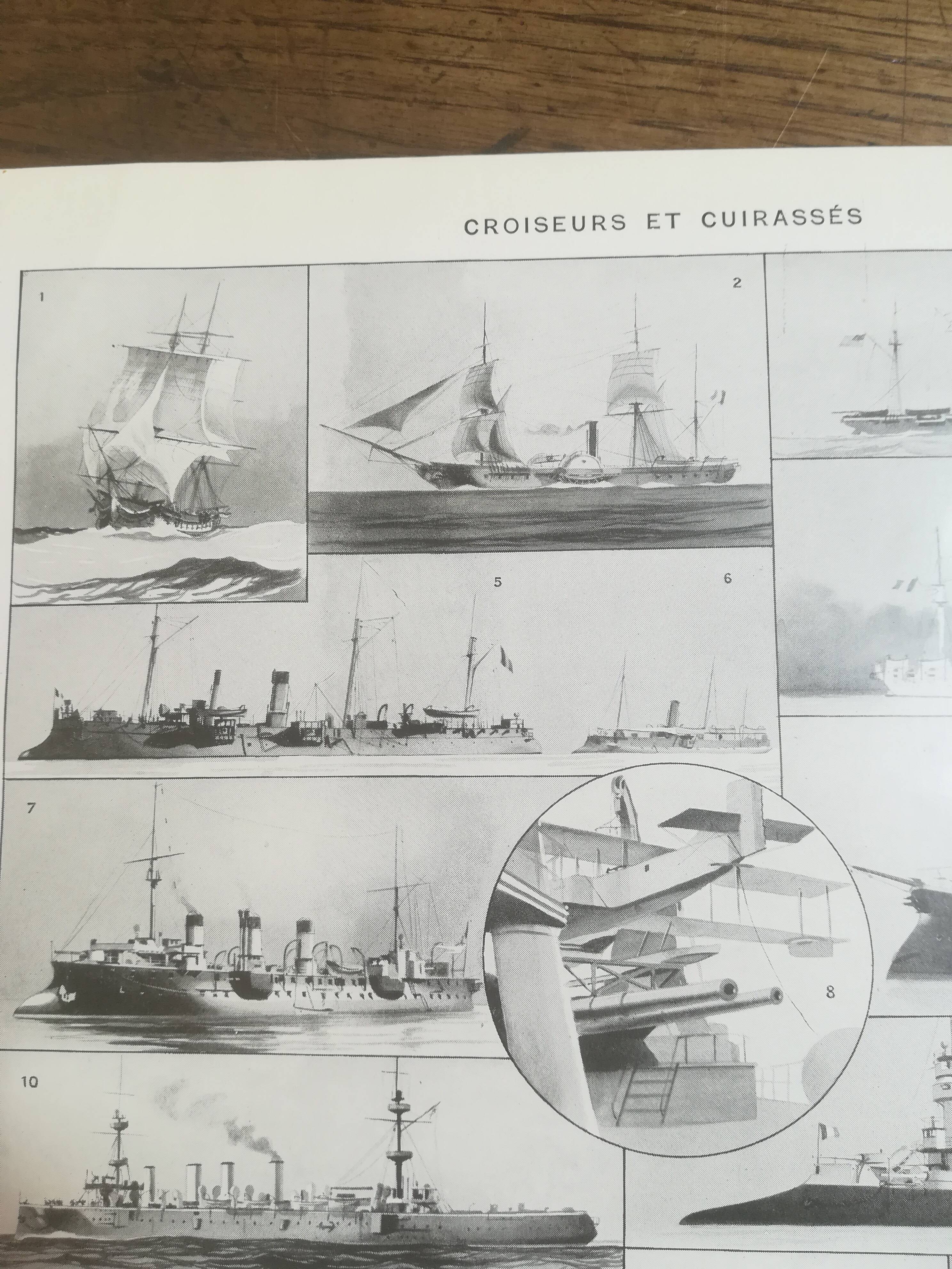 Lithograph on armoured ships and cruisers of 1928