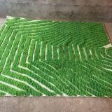 Handmade traditional natural wool rug green size 150 x 250 cm