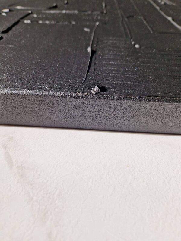 Tableau peinture abstraite monochrome minimaliste noir