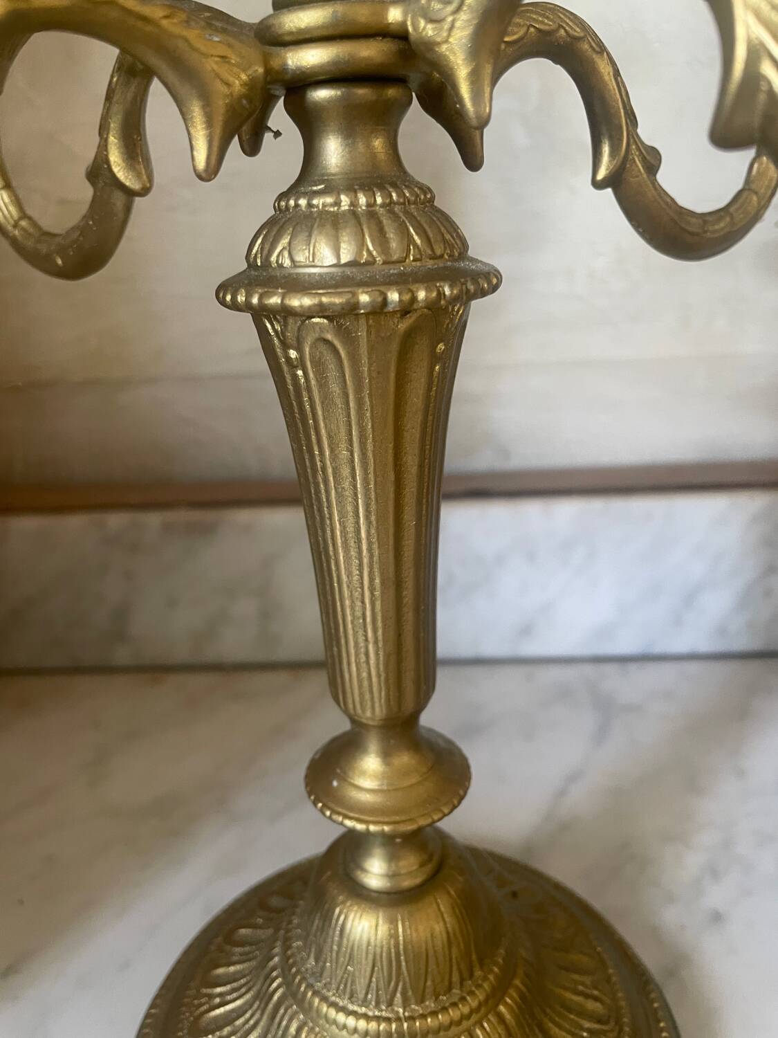 Antique 5-light brass candlestick