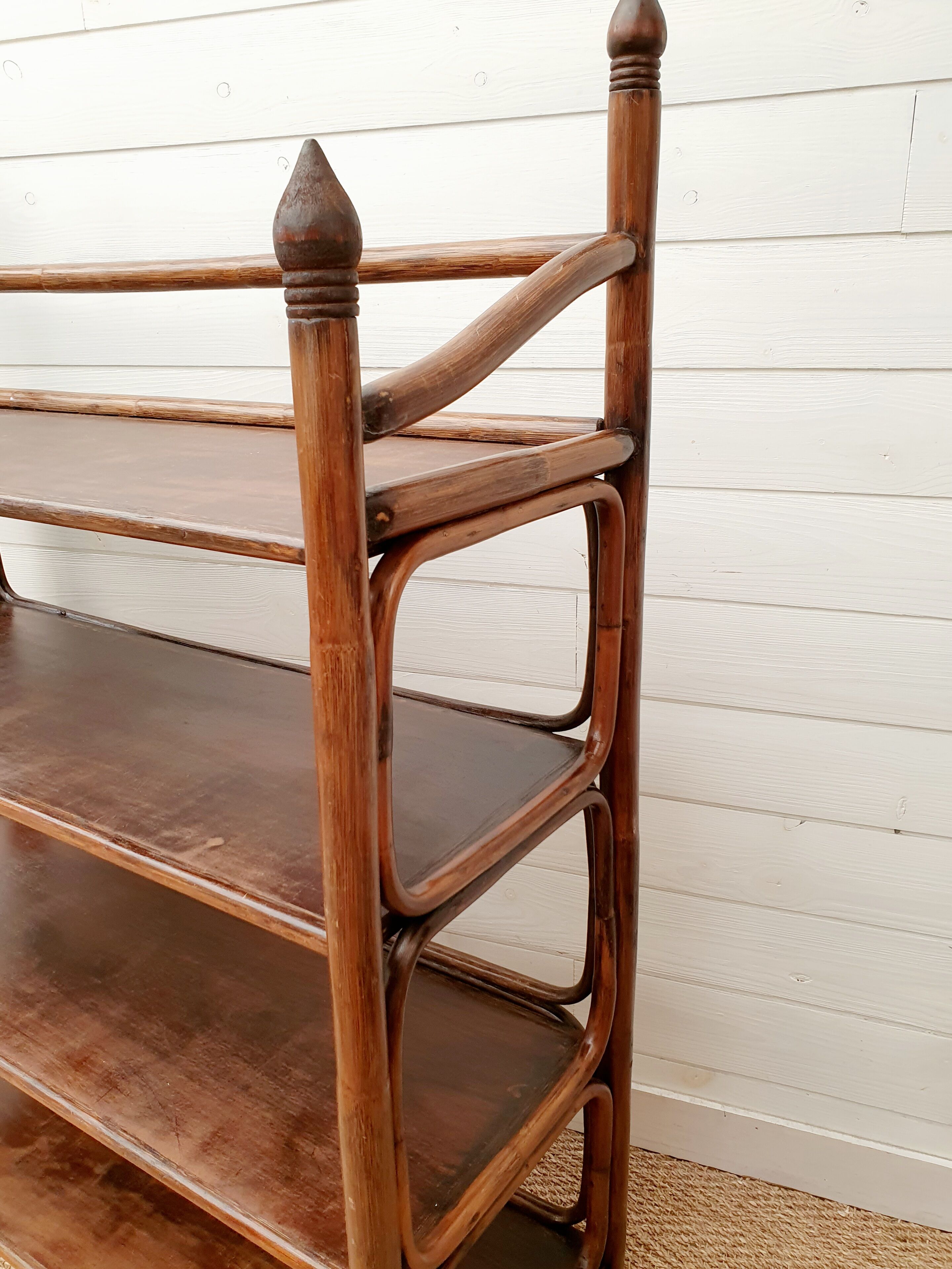 Bamboo rattan shelf 1970