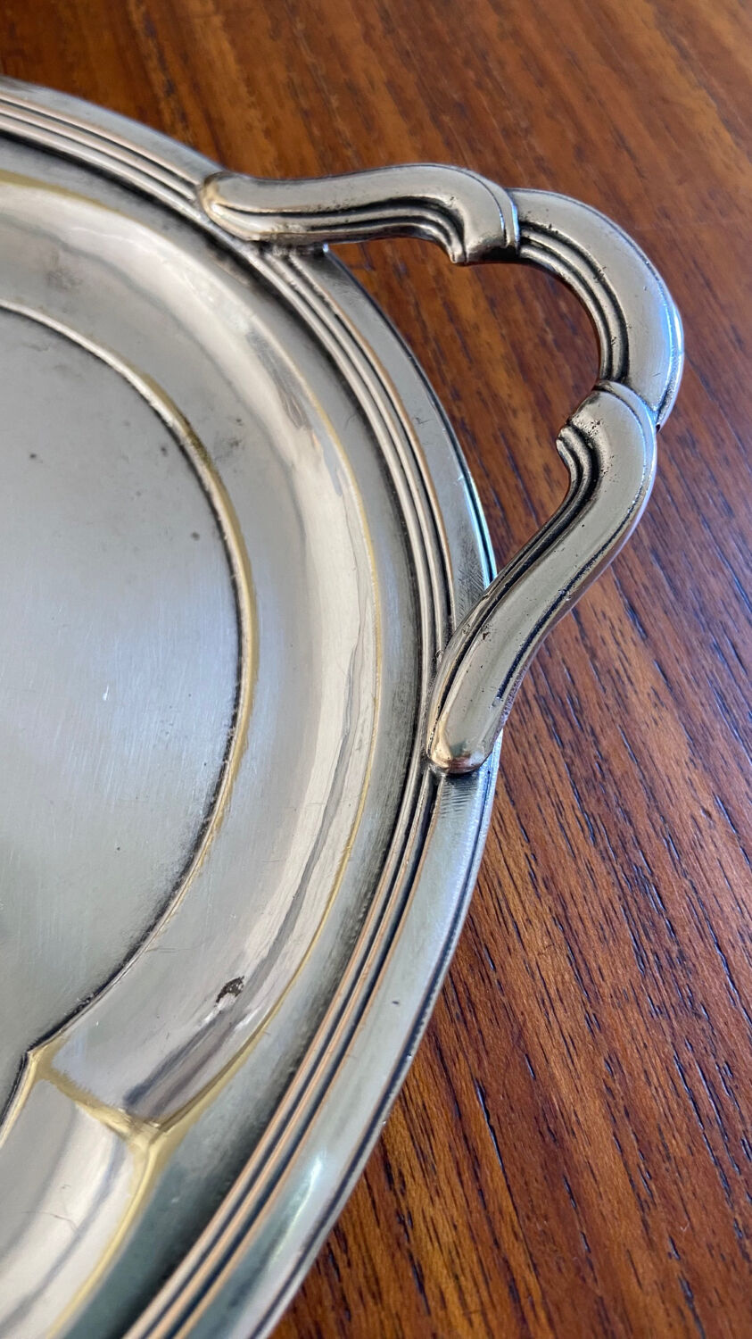 Silver metal tray early twentieth century