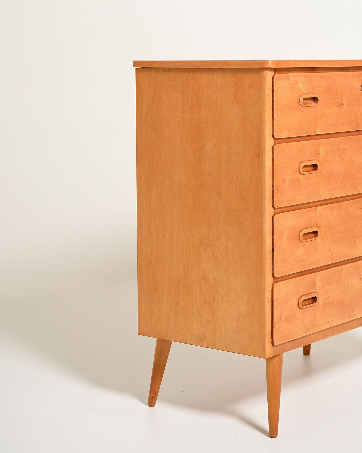Scandinavian birch chest of drawers, 1950s–1960s