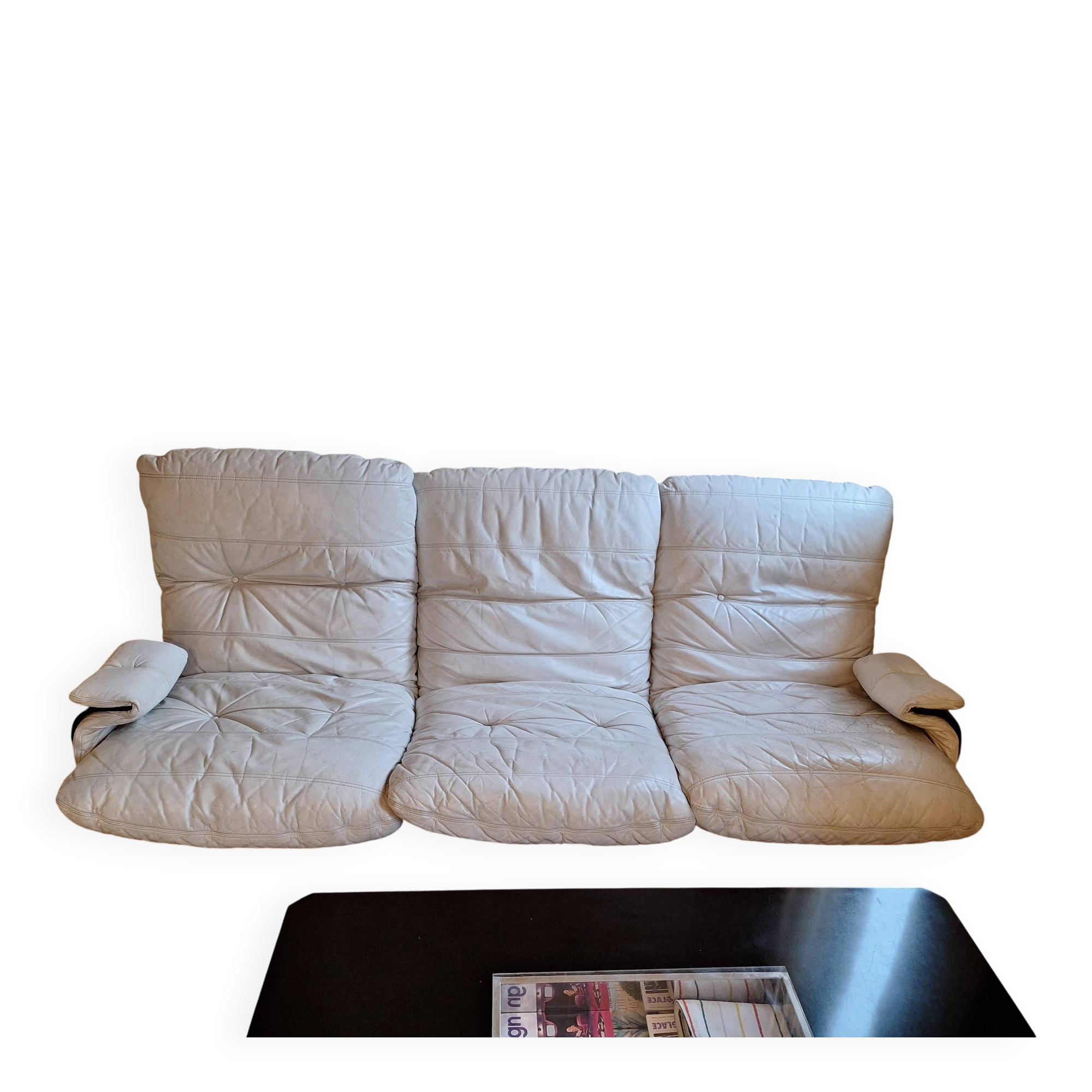 Canapé Ligne Roset Marsala – Michel Ducaroy – plexiglas fumé – vintage