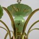 Lustre italien à 8 lumières en porcelaine et laiton de style néoclassique, années 1960