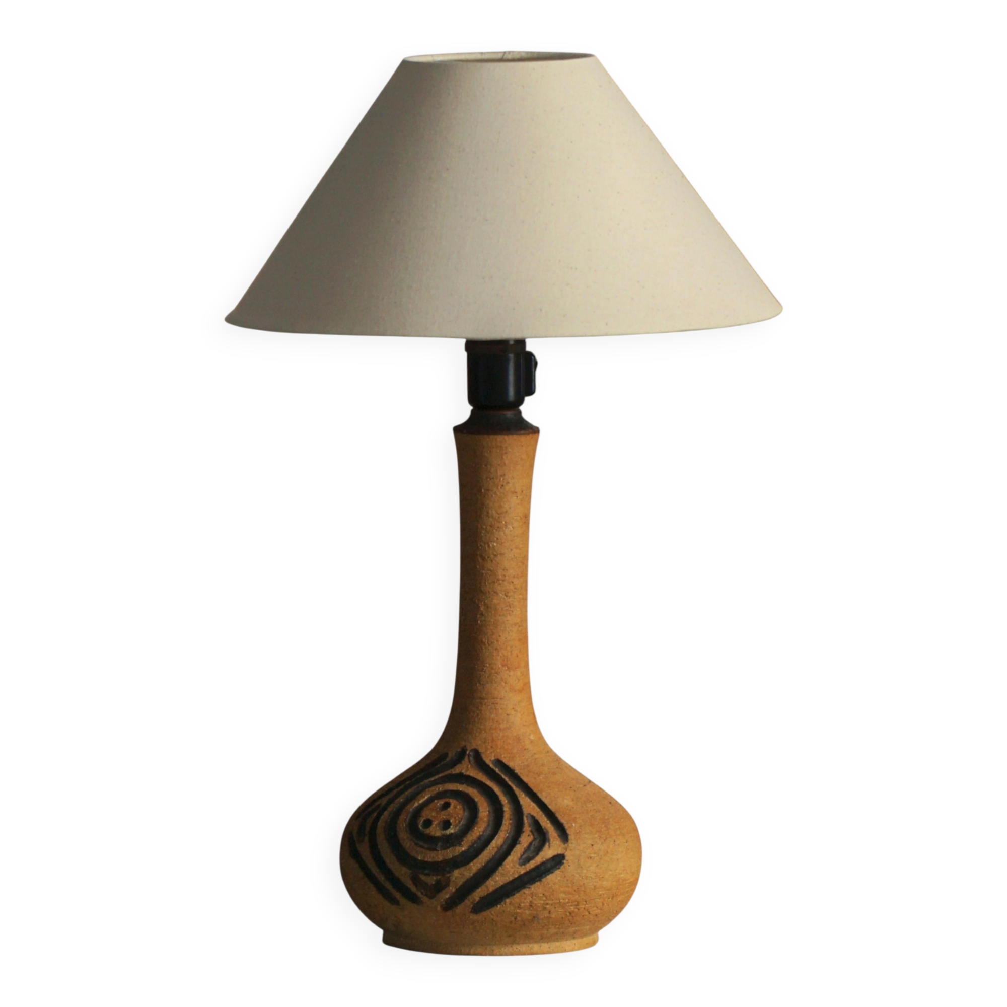 Lampe de table danoise du milieu du siècle en grès brutal, années 1960-70