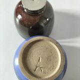 Duo de gobelets en grès émaillé bleu et vert