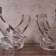 Pair of candle holders two crystal branches