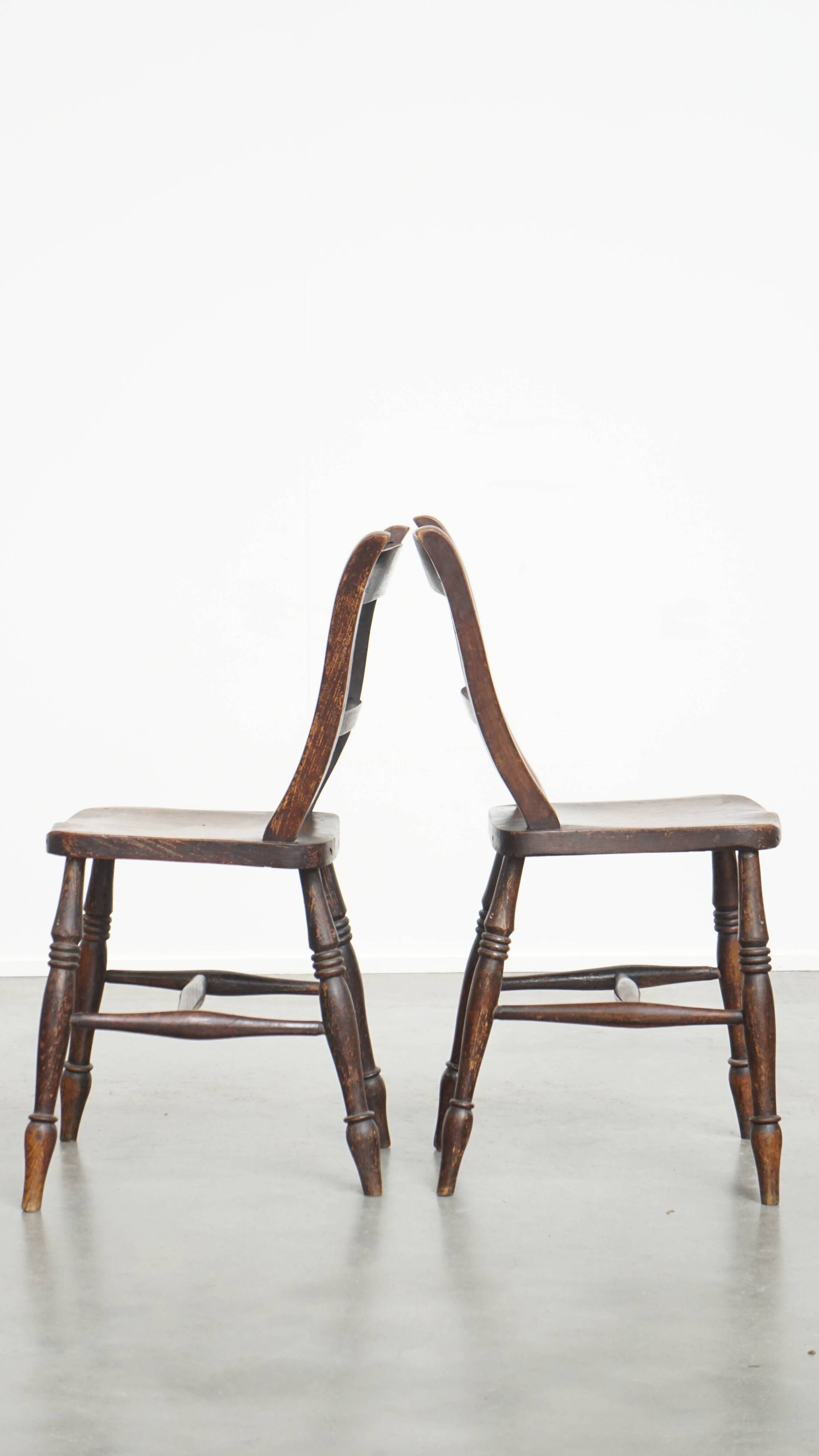 Set of 10 Antique English Oxford Dining / Kitchen Chairs