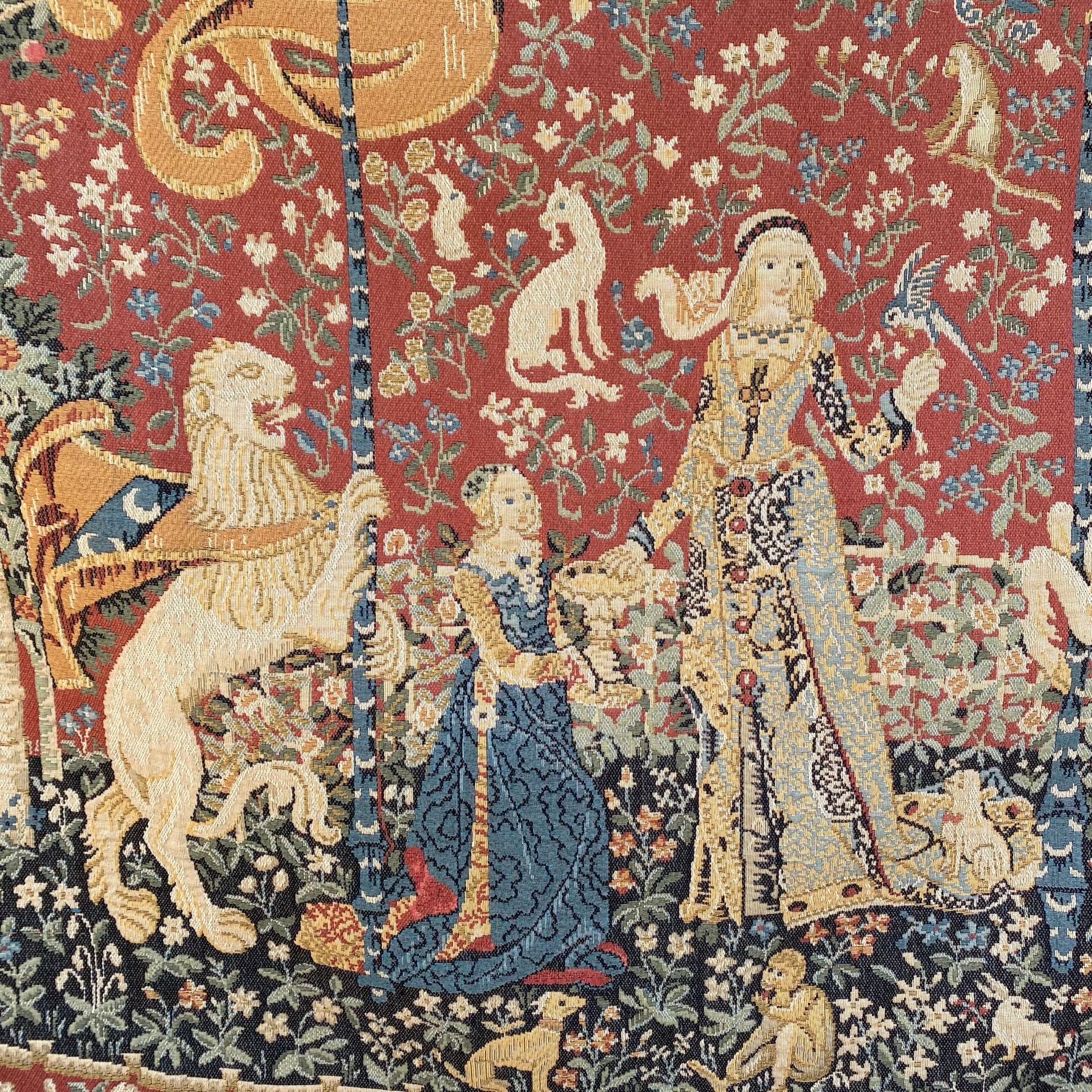 Grande tapisserie jacquard "La Dame à la Licorne" 130X180 cm