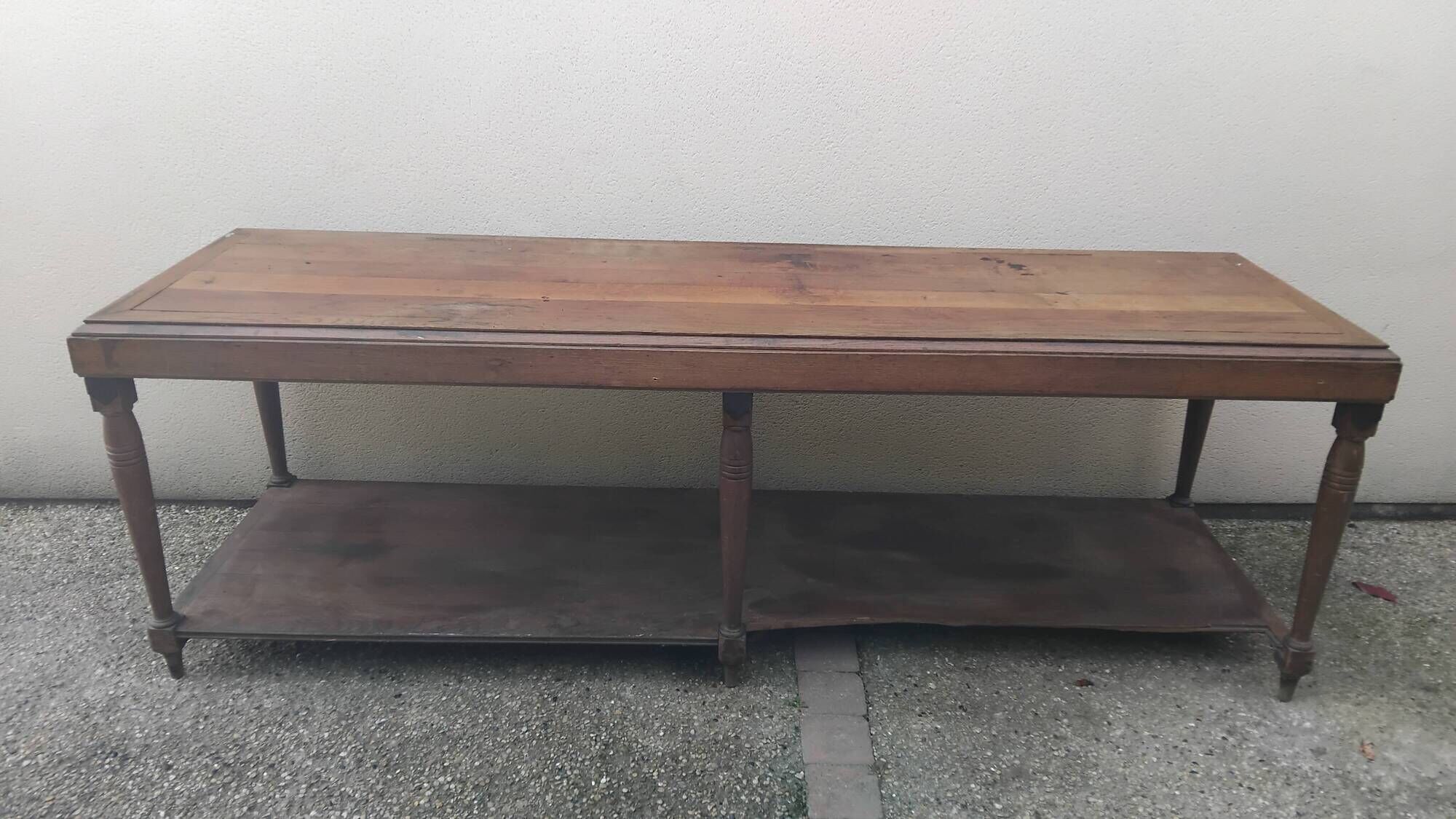 Grande table Drapier ancienne XIX eme meuble métier atelier tissu commerce