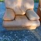 Paire de Fauteuils Vintage en Skai Marron Clair