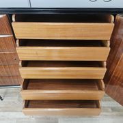 Vittorio Dassi Rosewood Credenza with Black Glass Top, Italian 1940