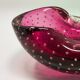 1960s mid-century pink ashtray or catchall in bullicante Murano glass by Flavio Poli