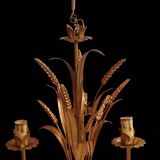 Vintage chandelier wheat sheaf gold metal