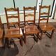Set of 6 solid oak wood chairs - ferme compagne montage