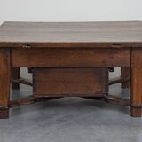 Late 18th-century Spanish coffee table with a deep drawer and a beautiful patina