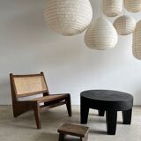 Coffee table en bois massif monoxyle noir