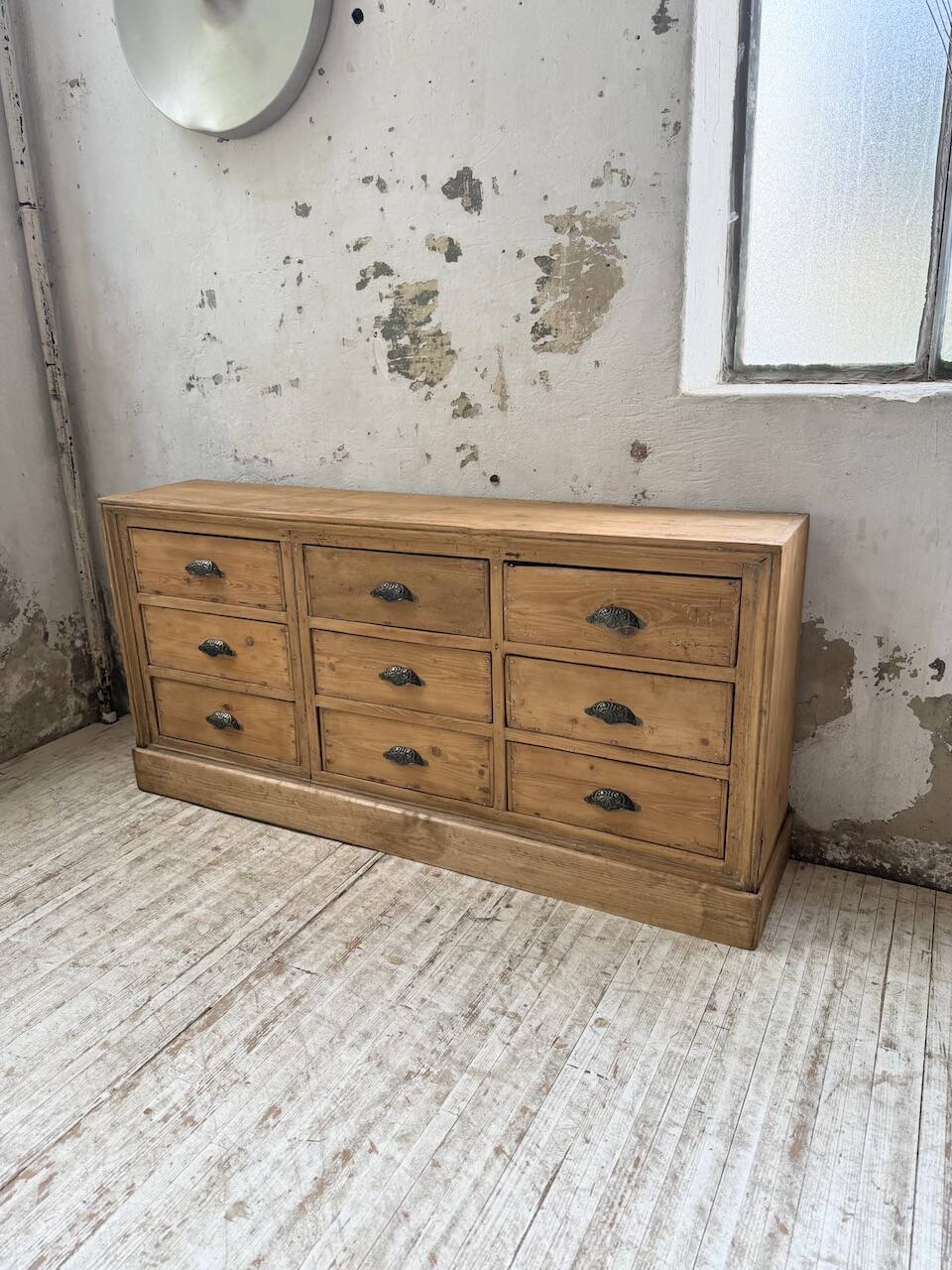 Pine craft cabinet with drawers