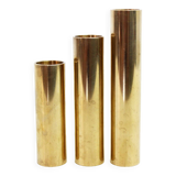 Set of 3 solid brass candle holders