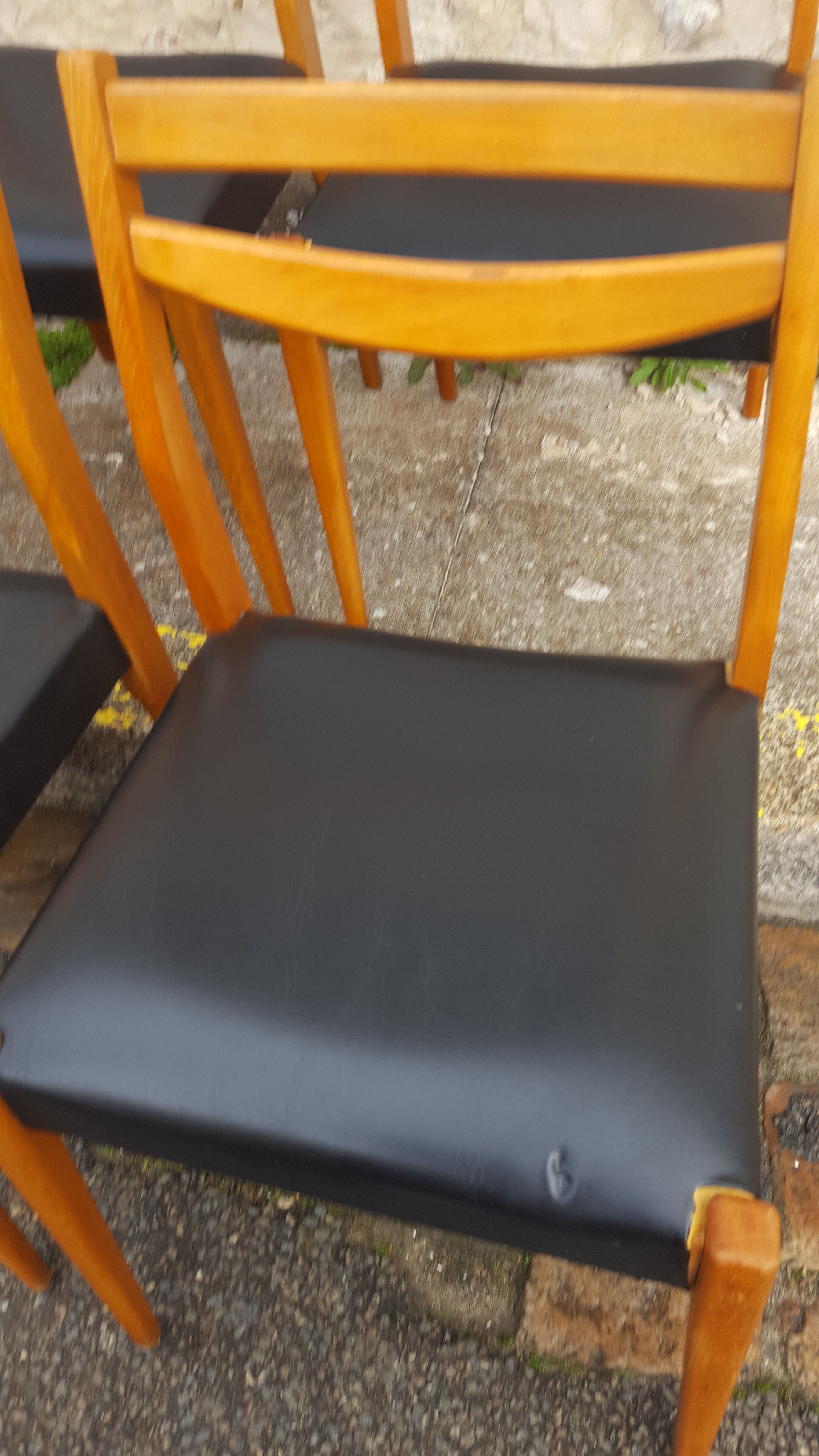 6 scandinavian chairs vintage beech and skai