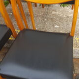 6 scandinavian chairs vintage beech and skai