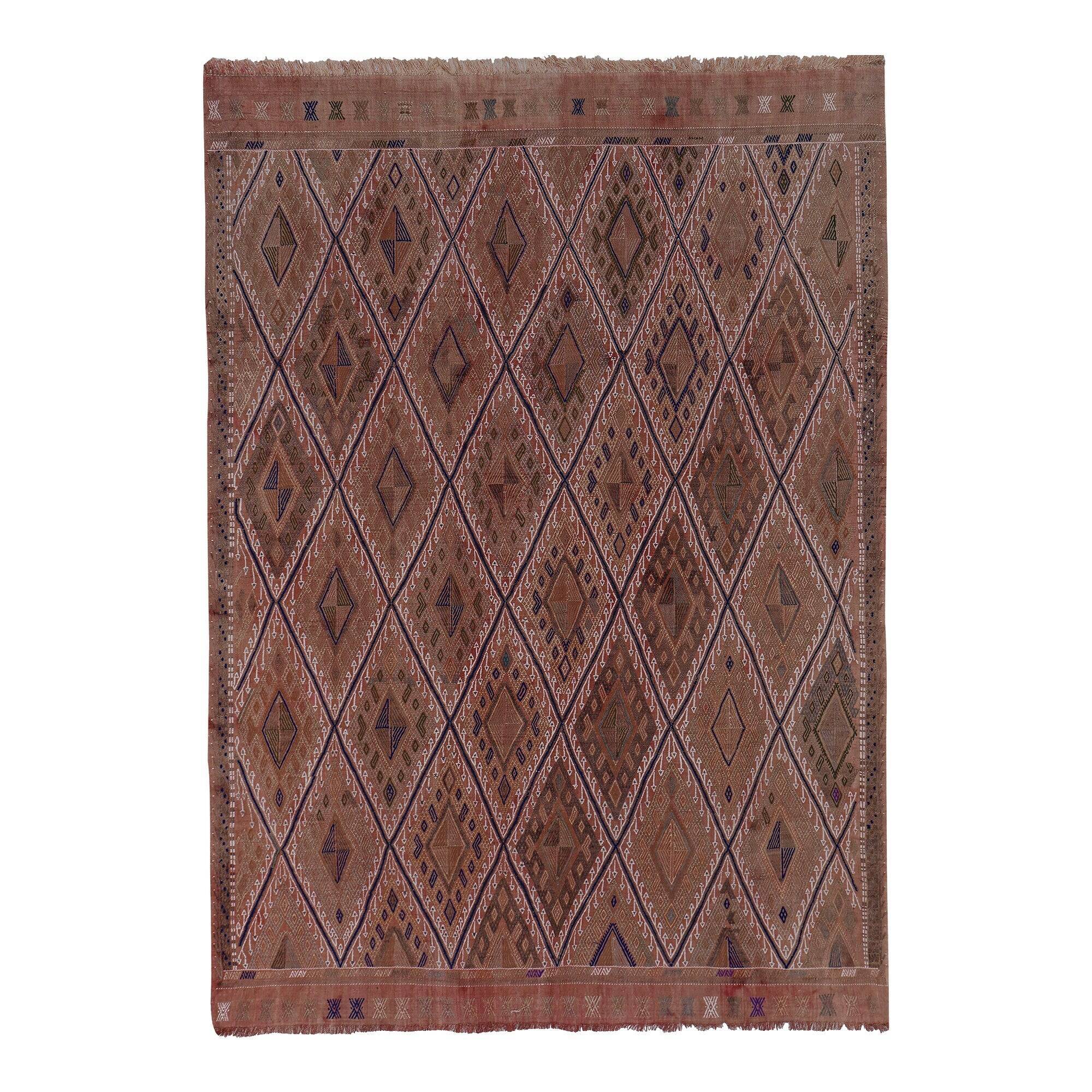 Vintage Turkish kilim handwoven 168x238 cm