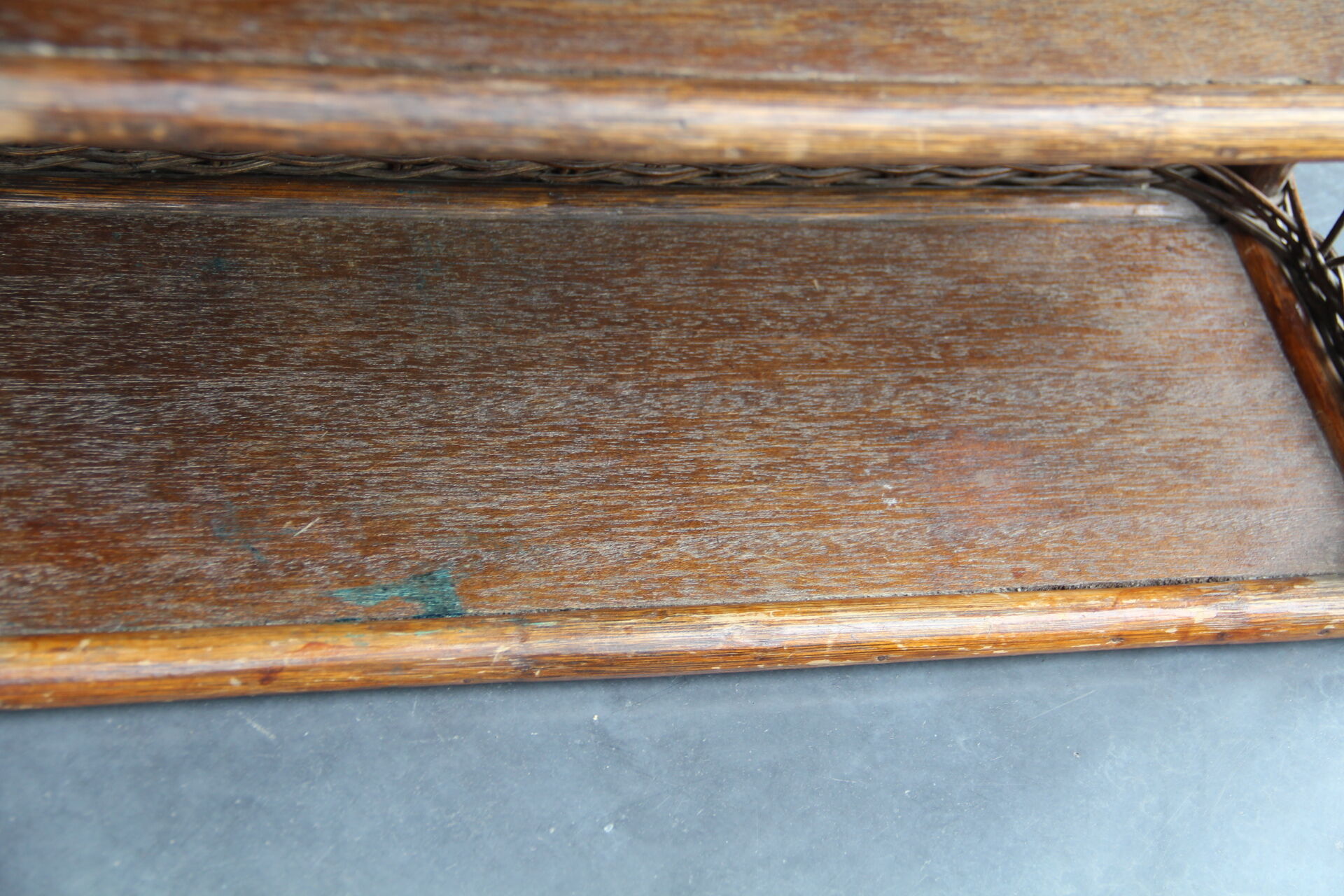 Bamboo and rattan wood shelf