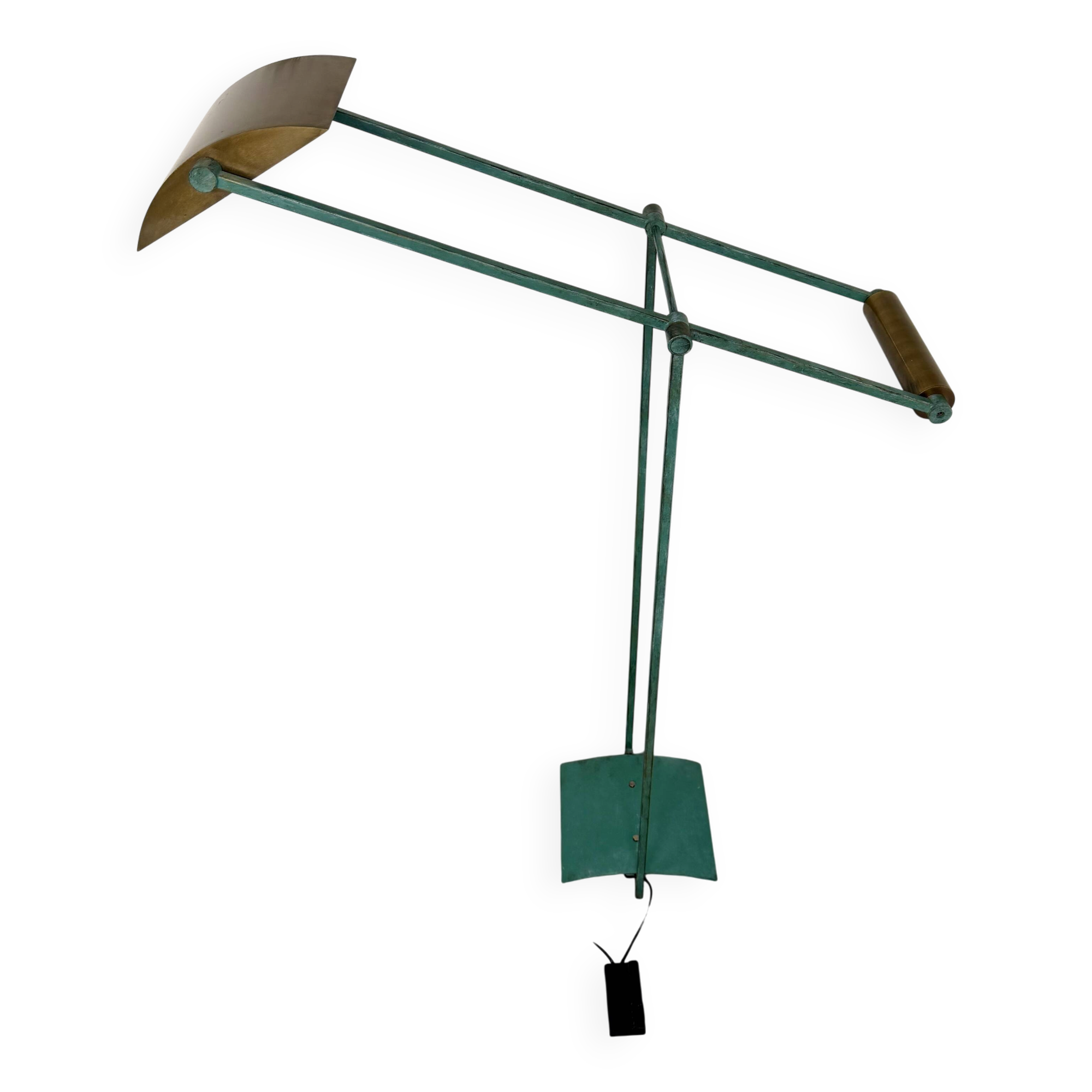 Postmodernist 1980s vintage metal halogen lamp
