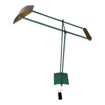 Lampe halogène design postmoderniste annees 80 en métal vintage