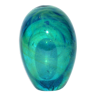Egg blown glass egg blue green - sulfide Murano glass