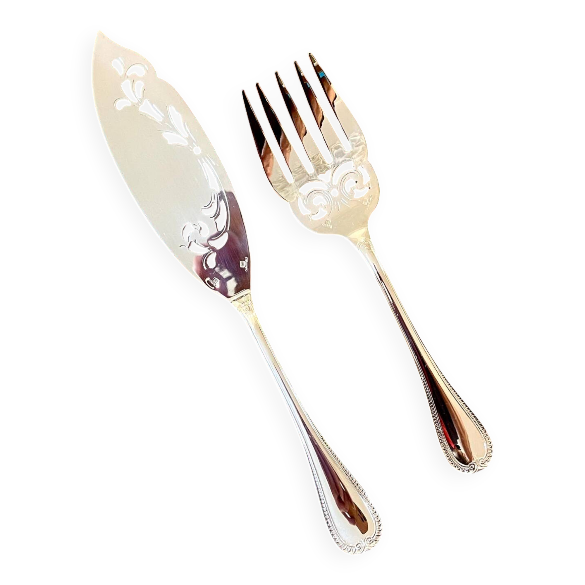 Christofle Malmaison, openwork fish serving utensils