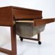 Sewing Table With Wheels Made In Teak, Danish Design From 1960s
