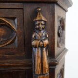 19th century carved walnut gothic storage unit